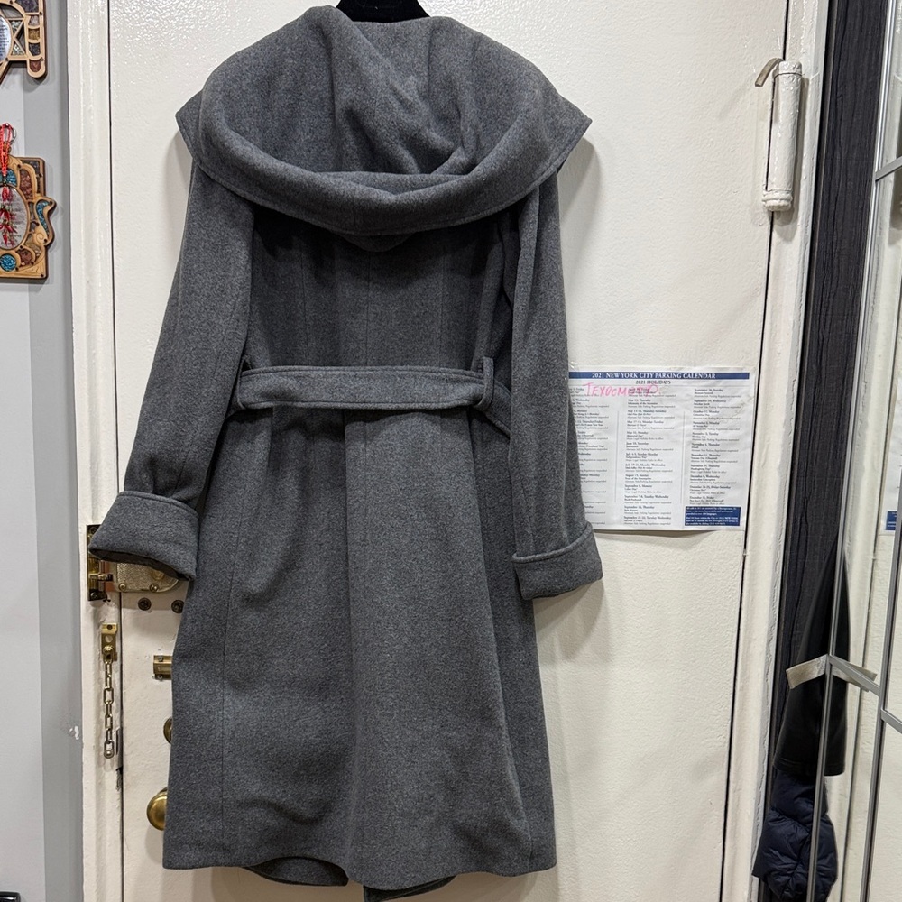 Gray Wool Blend Women's Coat - Picture 6 of 7